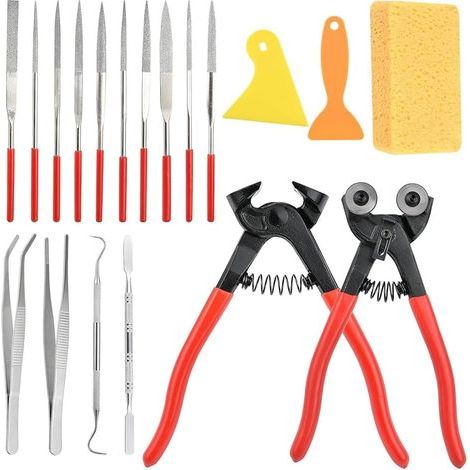 Kit d'outils de mosaïque 19 pièces, outils de coupe professionnels pour mosaïque sur verre et céramique (1/5)