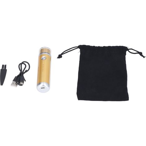 Mini-Elektrorasierer für Herren, tragbar, USB, geräuscharm, Akkuanzeige, Gold 013 (1/5)
