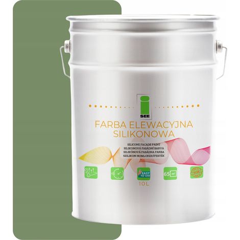 Pintura de silicona para fachadas, verde oliva, tono verde, 10 l (1/5)