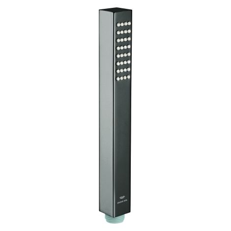 GROHE Handbrause Rainshower Aqua Cube Stick 26885, 1 Strahlart, Metall, 9,5 l/min Durchflusskonstanthalter, hard graphite