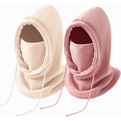 Maschera a scarica completa in 2 pezzi,Maschera da sci regolabile,Calore per moto e bici,Sport invernali e attività all'aperto,Grigio e rosa (1/5)