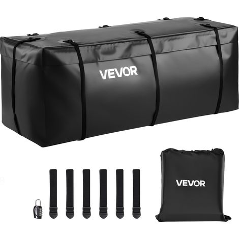 VVEVOR Gepäckträgertasche für Anhängerkupplung aus wasserdichtes 840D-PVC (0,453 m³), Gepäcktasche zur Aufbewahrung auf der Ladefläche von Lkws mit verstärkten Gurten für PKW SUVs Vans Schwarz (1/5)