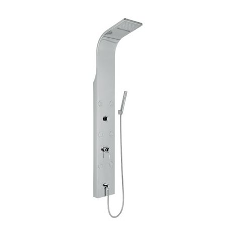 PARETE ATTREZZATA MULTIFUNZIONE MOD. VITTORIA CON LED Acciaio inox lucidato METAF