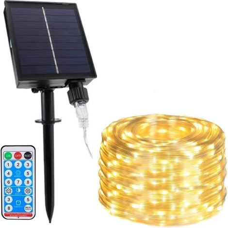 Solarbetriebene Lichterkette für den Außenbereich, wasserdicht, 20 m, 200 LEDs, solarbetrieben mit 8 Modi, für Terrasse, Garten, Hochzeit, Party und als Heimdekoration