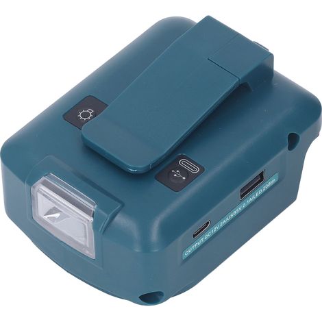Adaptateur batterie 200lm lampe chantier USB Type-C port DC convertisseur éclairage pour batterie 18V (1/5)