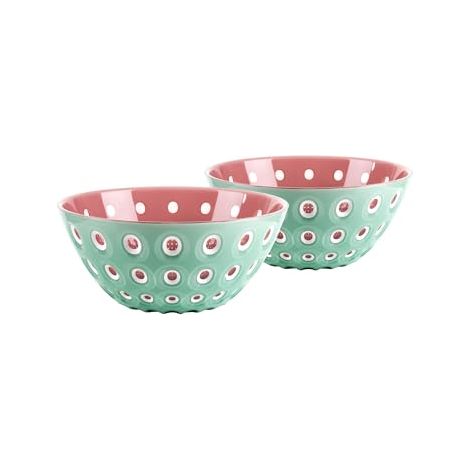 Guzzini - Juego de 2 cuencos 12 cm "Le Murrine" (verde matcha-blanco-malva)