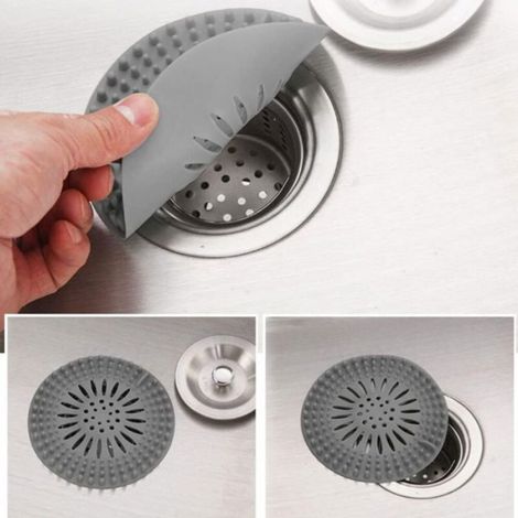 Filtre Évier - Filtre Baignoire - En Silicone Avec Ventouse - Pour Drain Cuisine Et Salle De Bain - 13,5 X 13,5 Cm - 1 Pièce (1/5)