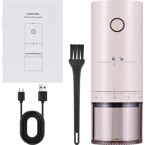 Moulin à Café Électrique Portable – 38 Moutures, Meule Conique Céramique, Batterie Rechargeable USB-C, Réservoir 120ml (1/5)