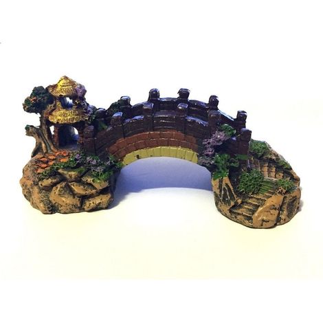 TrAdE Shop Traesio - Decorazione Per Acquario Ponte Subacqueo Resina Pesci Acqua Ornamento Vasca - (1/5)