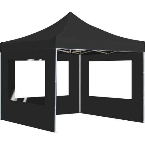 Tente de réception pliable à parois Aluminium 3 x 3m Anthracite