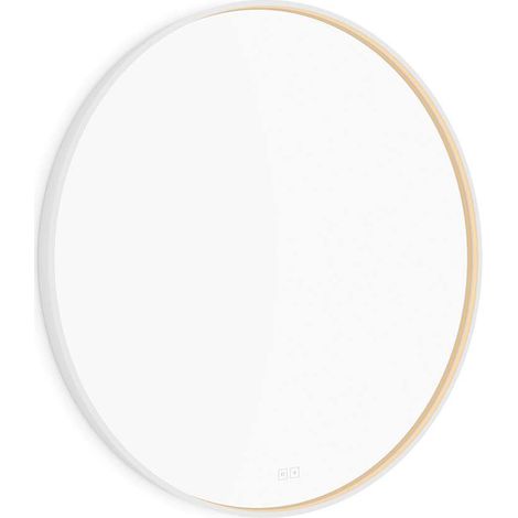 Nimco - Miroir avec éclairage LED, diamètre 90 cm, avec deux capteurs tactiles, blanc mat ZPB 31003RVX-05 (1/5)