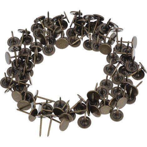 Lot de 100 clous tapissier en acier inoxydable Healeved, tête plate et ronde, multifonctionnels pour