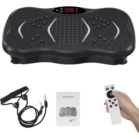 Plataforma vibratoria, 99 niveles de velocidad, altavoz Bluetooth, color negro. (1/2)