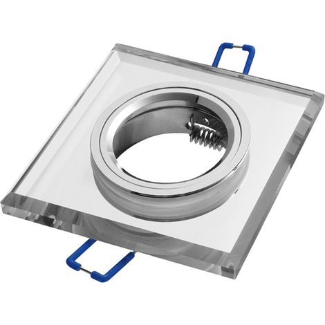 Spot encastré verre blanc miroir carré GU10 IdeaLED (1/3)