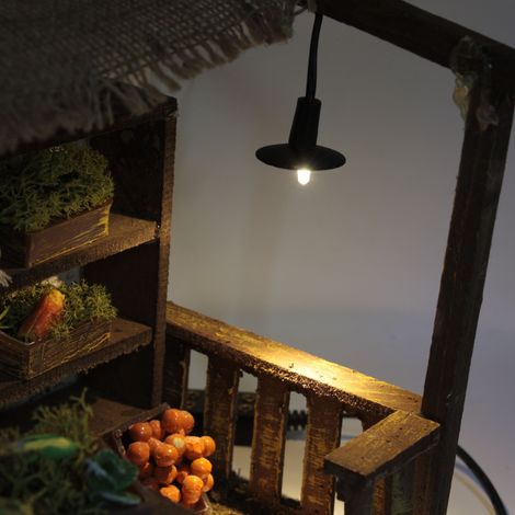 LUME DI CAMPAGNA APPESO 2,5X2CM CON LAMPADA 12 V LUCE PRESEPE (1/5)