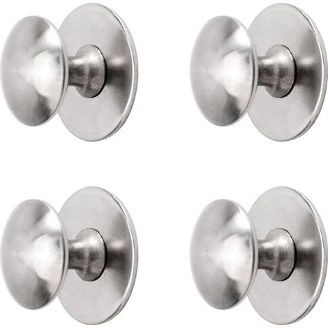 Lot de 4 boutons de tiroir autocollants en acier inoxydable pour placard, poignée de porte coulissante autocollante avec vis de fixation pour armoire en verre (35 x 27 mm) (1/4)