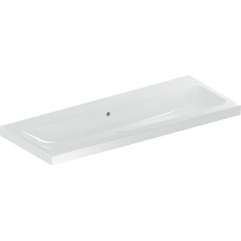 Keramag – Lavabo Geberit iCon Light 120 cm x 48 cm – Céramique blanche – Rectangulaire sans trou pour robinet – Avec trop-plein – Encastrable (1/3)