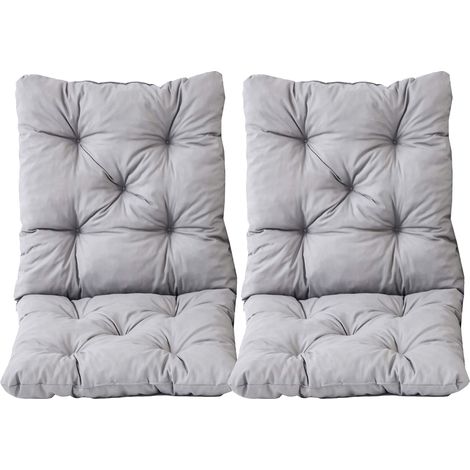 Ambientehome 90067 HANKO Cuscino imbottito, Per panca da giardino con schienale, Grigio chiaro, 98 x 50 x 8 cm, 2 pezzi