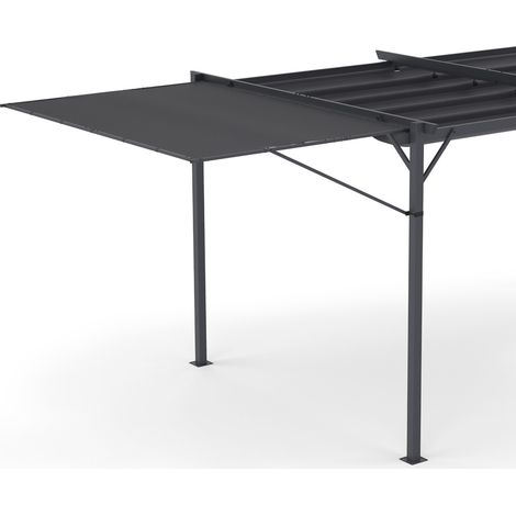 Tenda inclinabile e regolabile 250 x 150 cm per pergola retrattile grigio antracite