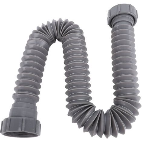 Flexible and expandable drain hose set P, drain solution for single sinks with sealing rings