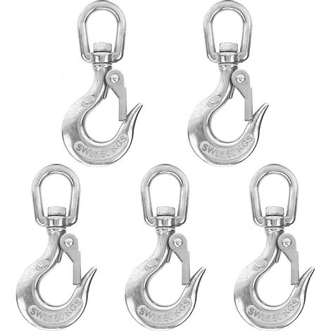 Lot de 5 crochets à œillet en acier inoxydable avec loquet de sécurité pour chaînes de levage et de levage (1/5)
