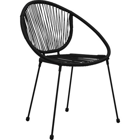 Maison Exclusive - Chaises de jardin lot de 2 PVC Rotin Noir (1/5)