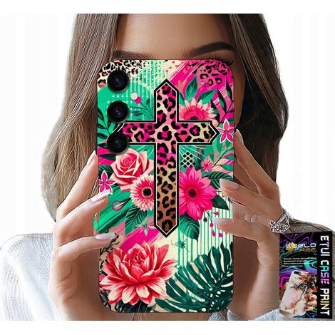 Custodia per Samsung Galaxy A55 5G - croce, rosa, cristianesimo, Gesù sul retro (1/5)