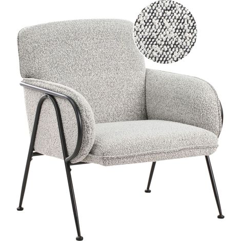 Armchair TRYSNES Fabric Black/ White