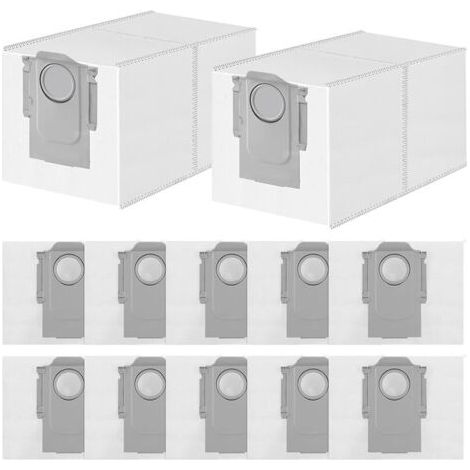 FENOPLASTICALot de 12 Sacs Poussire pour Roborock Q Revo/Qrevo S/Qrevo Pro/Qrevo Edge/Qrevo Curv/Qrevo Slim/S5V/S8 MaxV Ultra/QV 35S 35A/QR 598 798, Saros 10R/Z70 Robot Aspirateur, Accessoires Sac Pou (1/5)