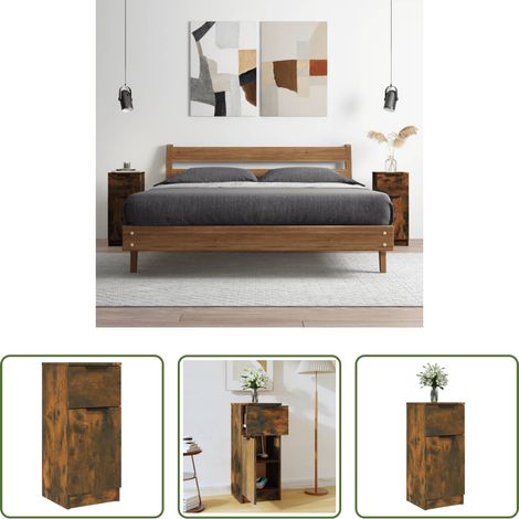 Holzschrank -  Sideboard Räuchereiche 30x30x70 cm Holzwerkstoff (1/5)