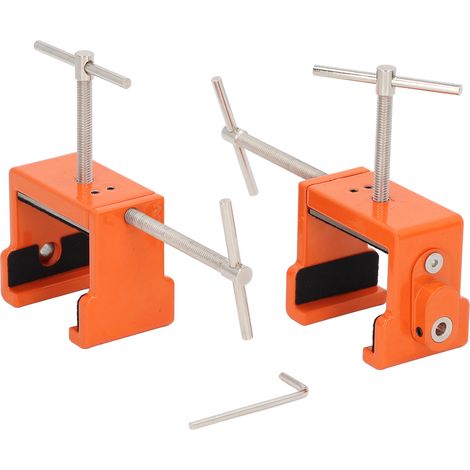Set mit 2 Schrankclips – Metall – Handwerkzeug – mit Inbusschlüssel – orange – Vitrine/Rahmen