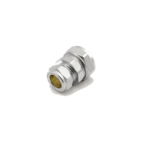 PrimaPlus Chrome Brass Compression Reducing Coupling 22x15mm (1/2)