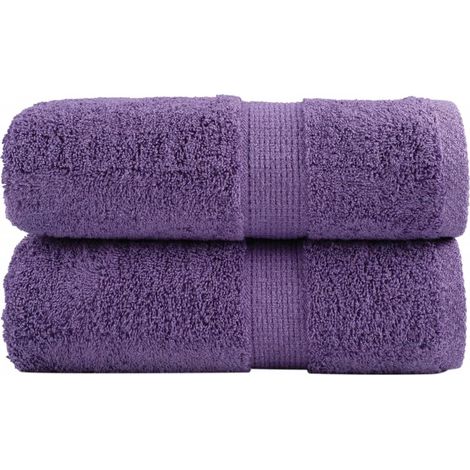 Serviettes de toilette premium SOLUND, lot de 2, violettes, 30 x 30 cm, 600 g/m²