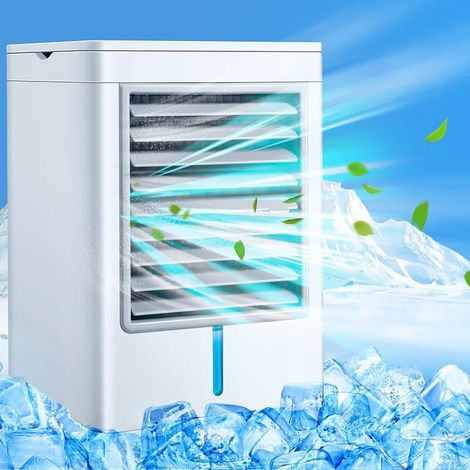Climatiseur Mobile Portable, Refroidisseur D’Air À Eau Silencieux, Grand Réservoir D’Eau, 3 Vitesses, Ventilateur USB-C Pour Chambre, Bureau, Camping Et Voiture (1/5)