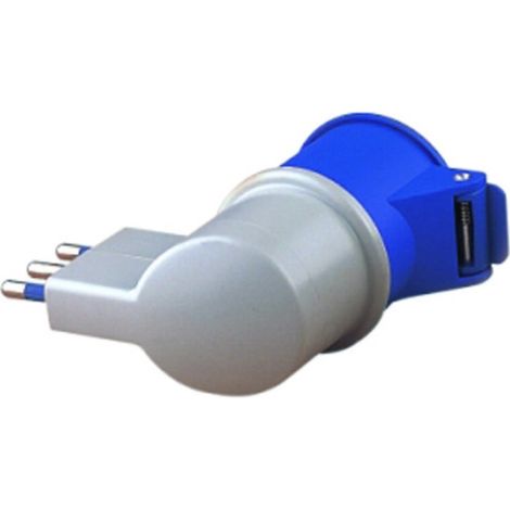 Adattatore Elettrico Spina Bipasso 2P+T 16A Presa Industriale CEE 16A 250V