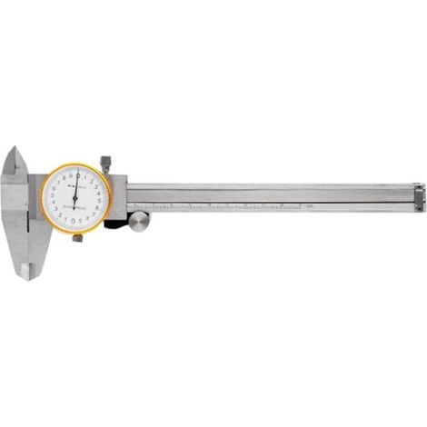 Doppelseitiger, stoßfester Messschieber, hohe Präzision von 0,02 mm, Höhen- und Durchmessermessung (150 mm). (1/4)