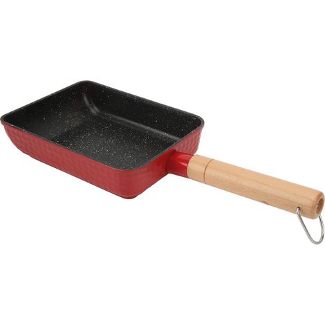 Poêle à Omelette Japonaise Tamagoyaki Mini, Antiadhésive et Multifonction, Compatible Induction et Gaz, Rouge (1/5)