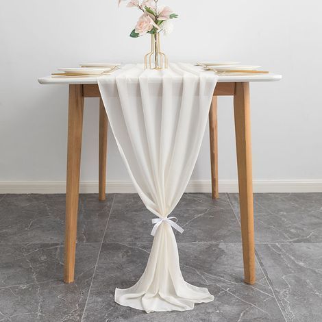 Boho Gauze Cheesecloth Beige Table Runner72 x 305cm Kitchen Home Decor Holiday Wedding Party Birthday Decor (1/4)