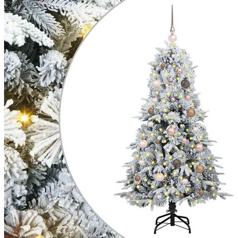 Sapin de Noël，Arbre de Noël Artificiel à Branches Articulées Vert 150 cm CFW56506 (1/5)