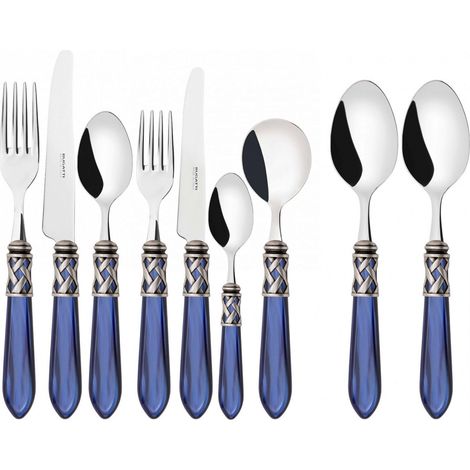 ALADDIN Ghiera Argento Anticato, Posate Set 44 Pz, Scatola