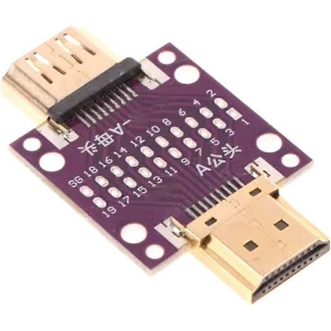 Carte d'adaptation de test HDMI compatible mâle-femelle/femelle-femelle/mâle-mâle avec circuit imprimé de conversion (M vers Fibre). (1/5)