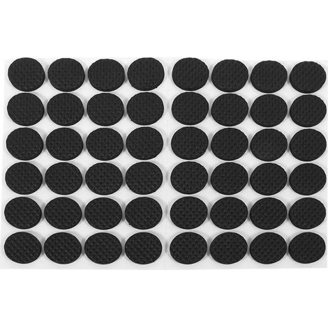 Patins en Caoutchouc pour Pieds de Meubles, Protecteur de Meubles Autocollant léger, Rond diamètre 22 mm, 48 pièces Noir (1/5)