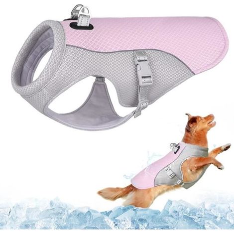 Gilet de Refroidissement - Chien - Maille Respirante - Réglable - Bleu/Rose - Taille XL (1/4)