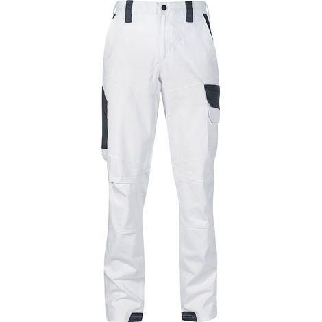 U-Power – Pantalon de travail blanc 98% coton – Genoux préformés pour confort optimal – Norme EN ISO 13688 – 2 poches avant et arrière (1/5)