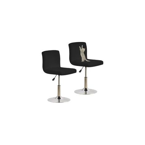 Ensemble de Housses de Tabouret de Bar, Housses de Chaise de Tabouret de Bar pivotantes Extensibles Anti-Griffes de Chat avec Dossier Housse de Chaise de pub Lavable en élasthanne (Noir, 2 p (1/5)