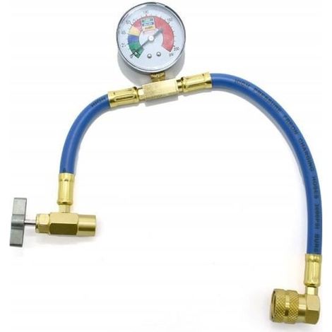 Flexible de recharge pour R134a avec manometre et raccords laiton - DURACOOL - Utilisation facile