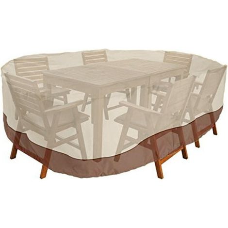 Gartenmöbelabdeckung aus 210D Oxford-Gewebe, rechteckige Staubschutzhülle für Tisch- und Stuhlsets, 223 x 147 x 58 cm (1/5)