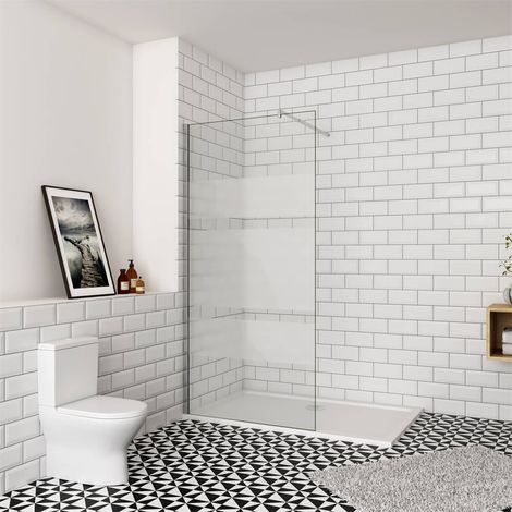 70x190cm 6mm Duschwand + 70-120cm Stange Walk in Dusche Glaswand Duschtrennwand (1/5)
