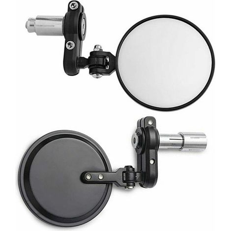 BRAVIX Rétroviseurs de moto universels rétroviseurs latéraux ronds pliables de 3 pouces pour guidon de 22mm (1/5)