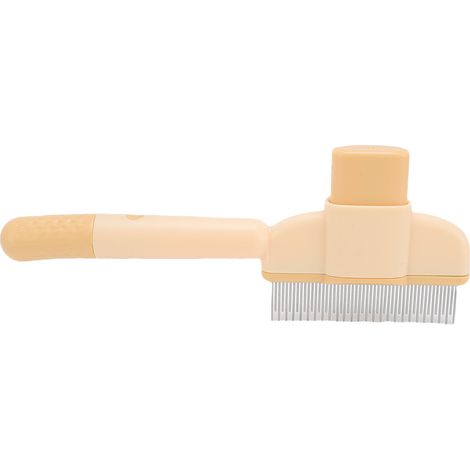 Brosse de toilettage pour animaux de compagnie, picots en acier inoxydable, peigne pour enlever les poils d'animaux, pour chats et chiens, jaune (1/5)